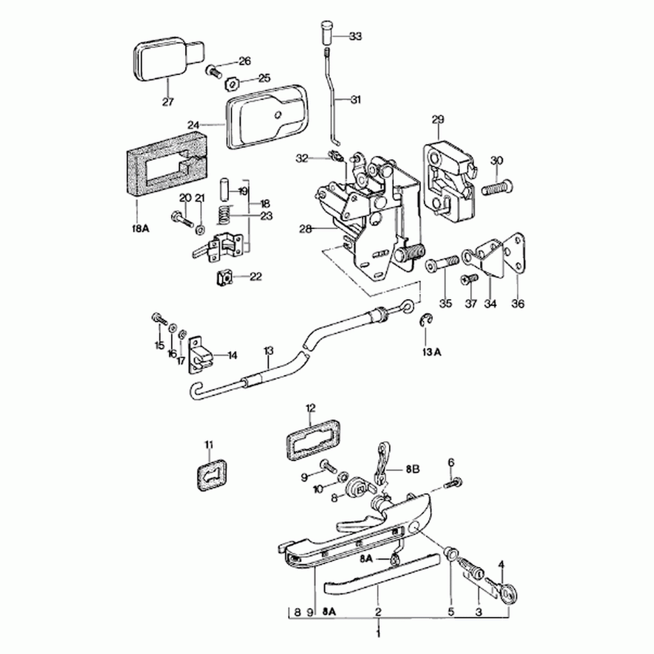 Door Handle Gasket - Large. Porsche 924 / 944
