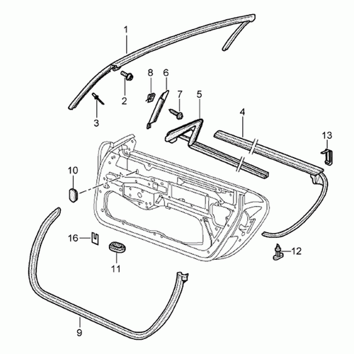 Door seal OUTER – Porsche Boxster/Cayman