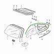 Roof frame seal. Porsche 996 (Porsche Original)