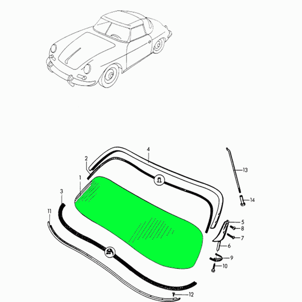 Frontscheibe klar – Porsche 356 SPEEDSTER