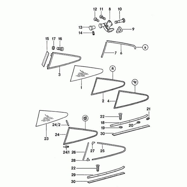 Rear 1/4 Glass Seal Pop-Out Window Type | Porsche 911 | Genuine Porsche
