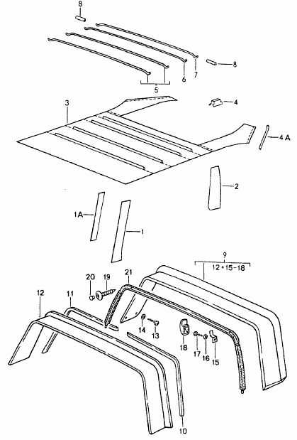 Überrollbügeldichtung hinten Targa | Porsche 911 / 964 | OEM