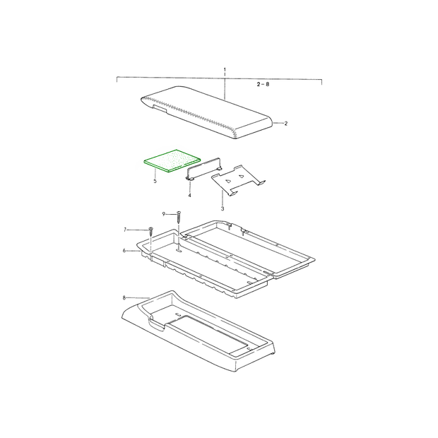 Teppicheinsatz für Kassettenbox - 82x108 - für Porsche 924 / 944-1 / 928