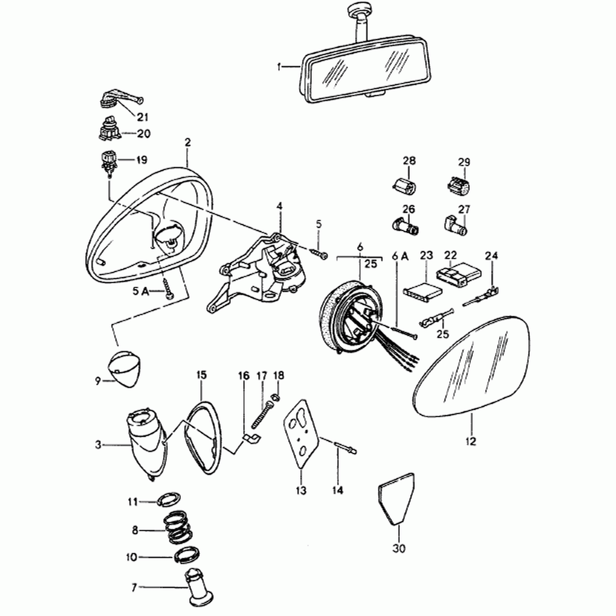 Außenspiegel-Sockel-Unterlegscheibe unten Porsche 964 / 993 / 928 / 968 – Porsche Original