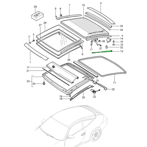 Stabilus Heckklappendämpfer. Porsche 997 TARGA