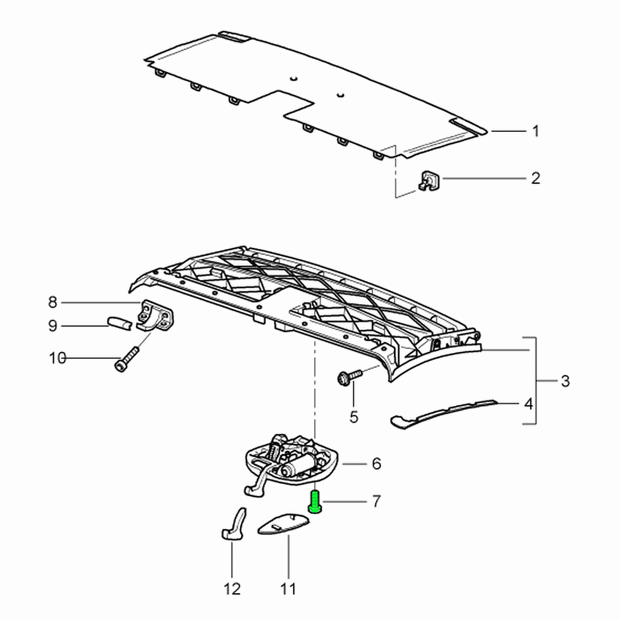 Convertible top latching screw. Porsche 996 / 997.1 / 997.2 - Porsche Genuine Part