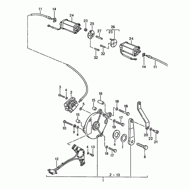 Mikroschalter für Cabriolet-Verdeck mit Platte. Porsche 944 / 964 / 968 / 993