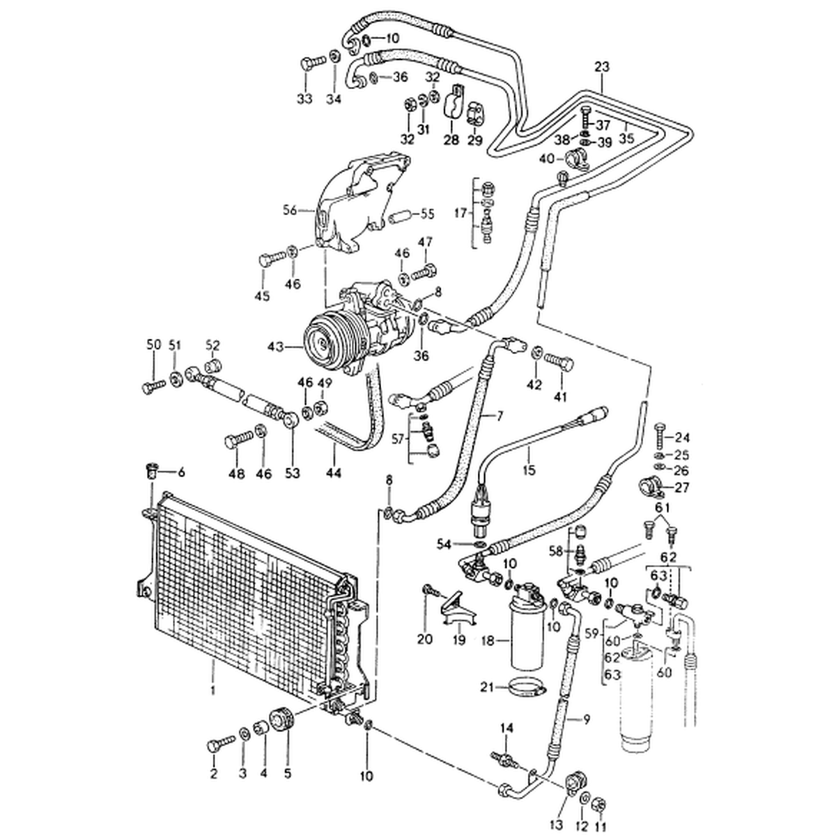 Kompressor der Klimaanlage. Porsche 968 1993-95 | Porsche 968 | Porsche Originalteil