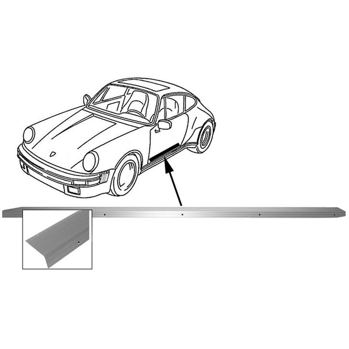 Door Sill Protector Chrome | Porsche 911 1965 – 1983 | OEM