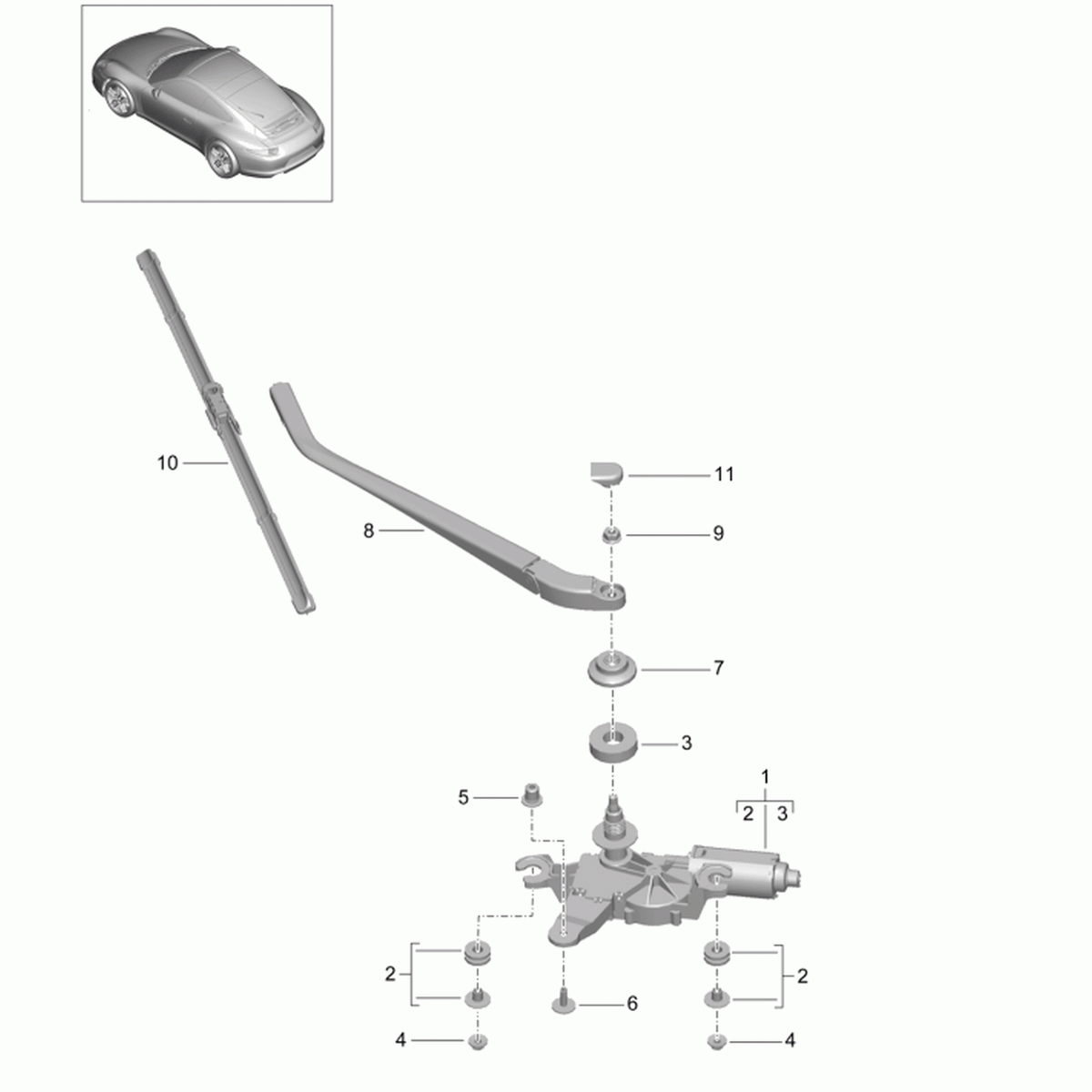 Porsche Genuine Part – Rear Wiper Arm Porsche 991 (911) 2012>>