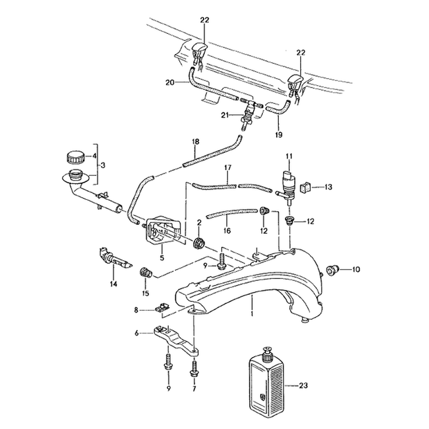 Holder for Water Tank. Porsche 986 Boxster / 996 (Porsche Original)