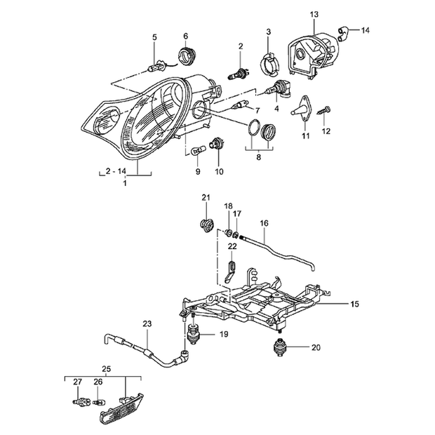 Fasteners for headlight bracket. Porsche 996 2002>> (Porsche Original)
