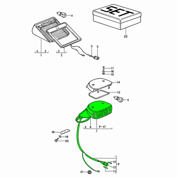 Porsche Originalteile – 3. Bremslicht Porsche 911 87-89 / 964 89-94