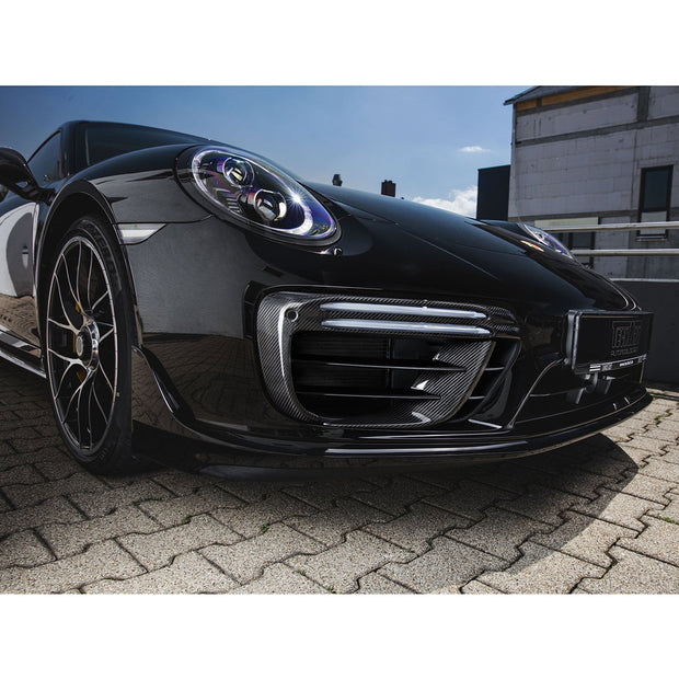 TechArt Front Bumper Grill Airblades Carbon Fiber. Porsche 991.2 Turbo