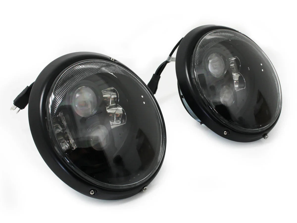 Scheinwerfer schwarzer Rand LED Einbauten Klarglas Porsche 911 / 964 Black Edition