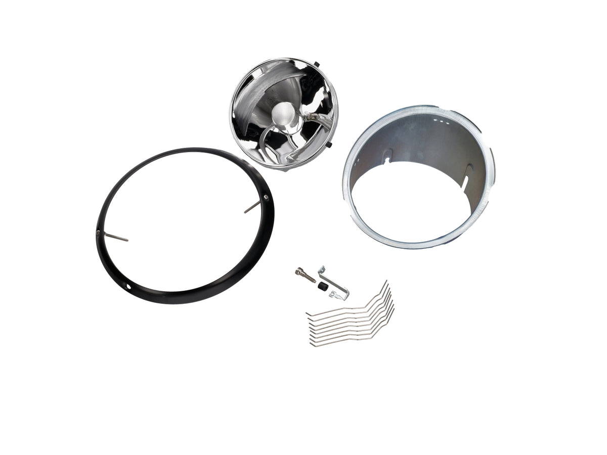 Scheinwerfersatz lose, schwarzer Rand, ohne Glas, LHD