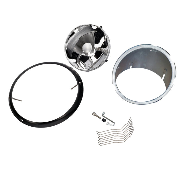 Scheinwerfersatz lose, schwarzer Rand, ohne Glas, LHD