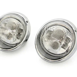 Scheinwerfersatz mit Chromrand & LED-Einbauten (LHD) – Standard-Streuscheibe