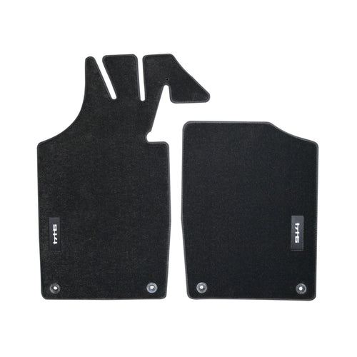 Floor mats, set, black, nubuck leather edging for Porsche 914 (original)