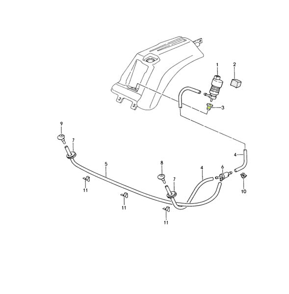 Tülle Scheinwerferwaschermotor, Porsche 911 / 964 / 993 / 996 / 997 / Boxster / Cayman, Ansicht 2