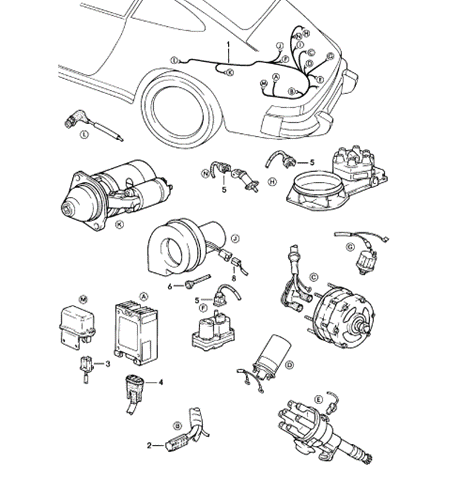 Motorkabelbaum (US-Spezifikation) | Porsche 911 Turbo – OEM