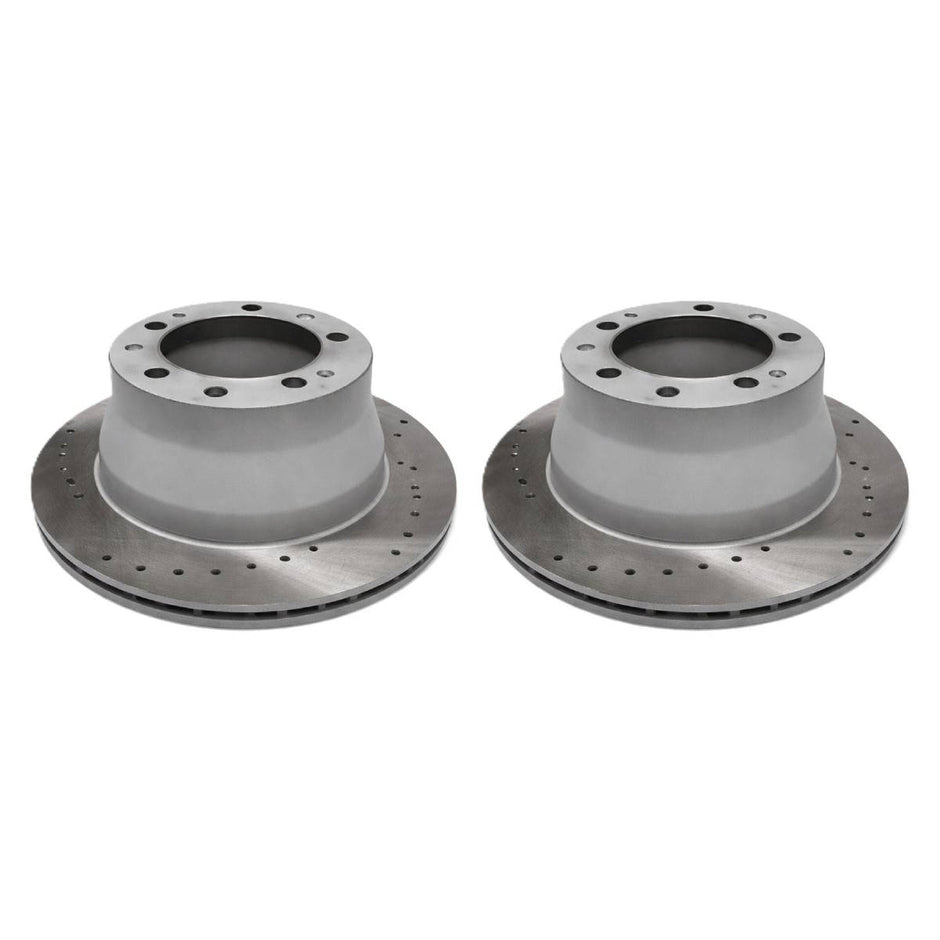 Rear brake discs, drilled (pair). Porsche 944 1986–89 2.5 L/2.7 L / 944 1987–88 Turbo