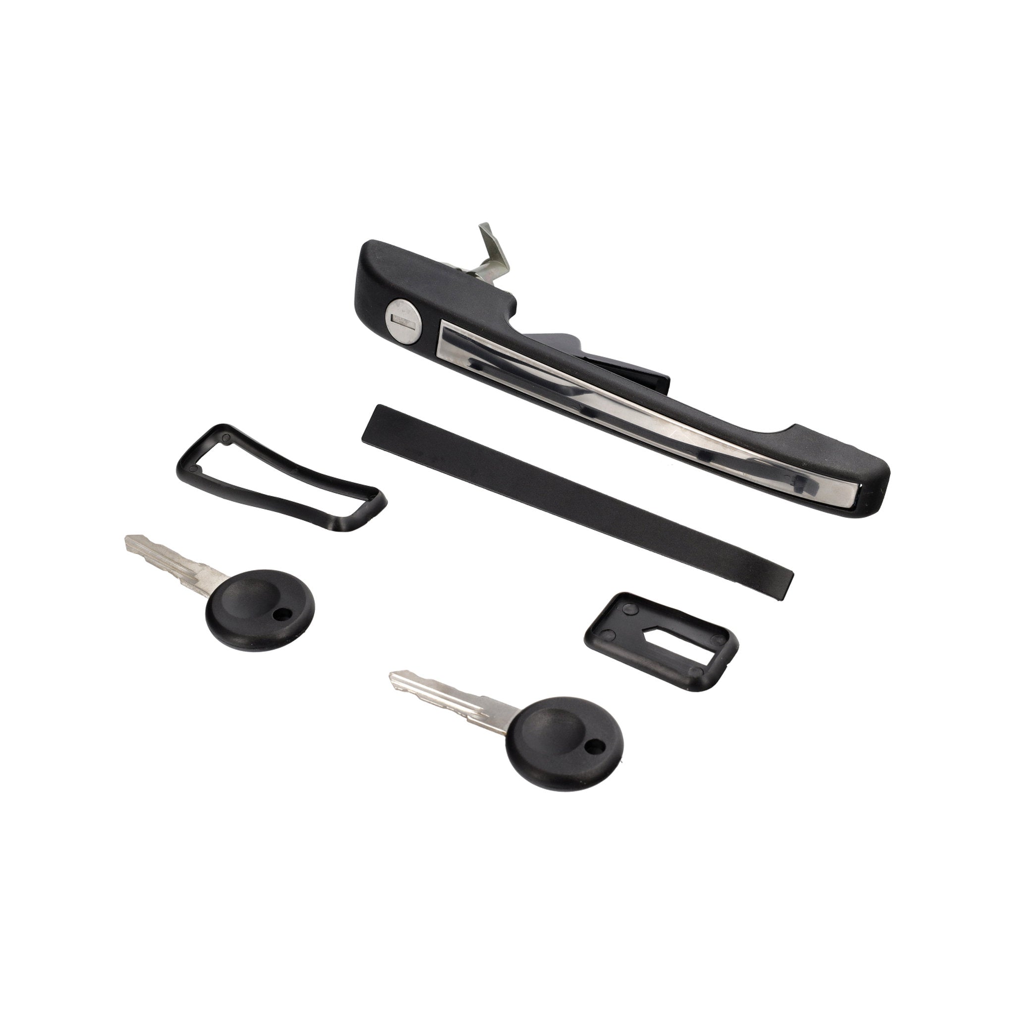 Door handle. Porsche 924S / 944 including key, black and chrome insert