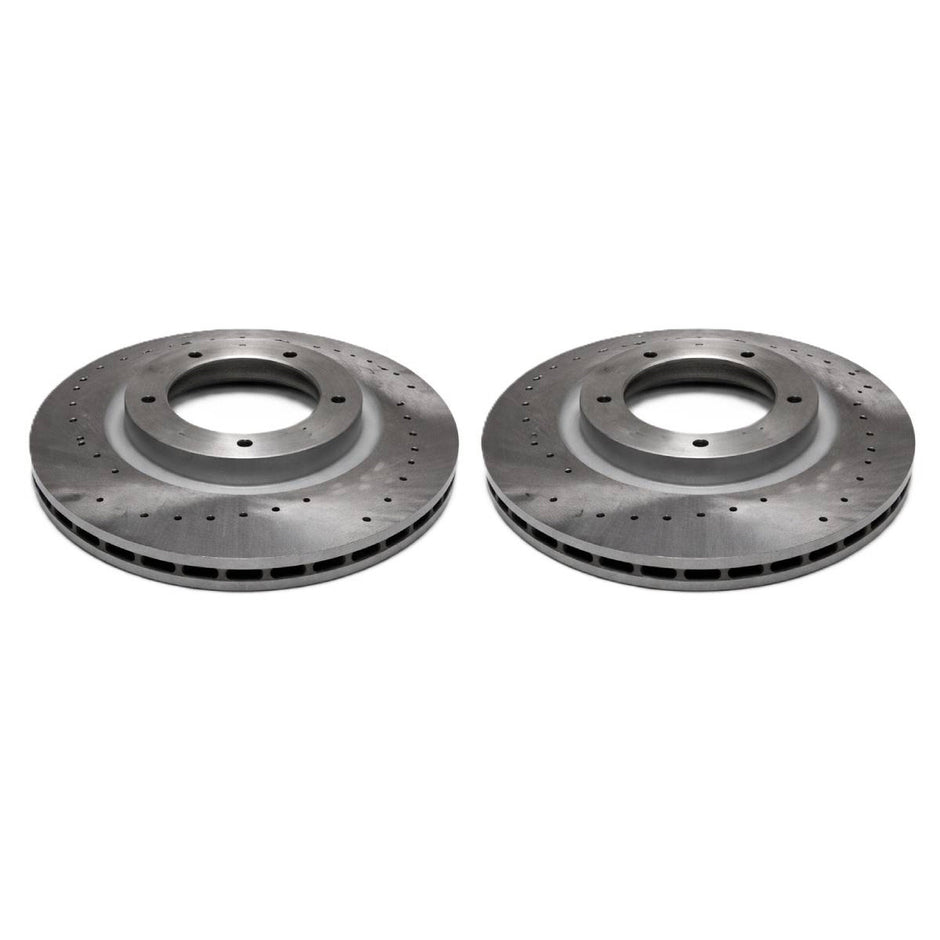 Front brake discs, perforated (pair). Porsche 944 Turbo