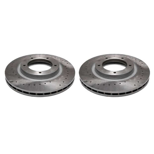 Front brake discs, perforated (pair). Porsche 944 Turbo