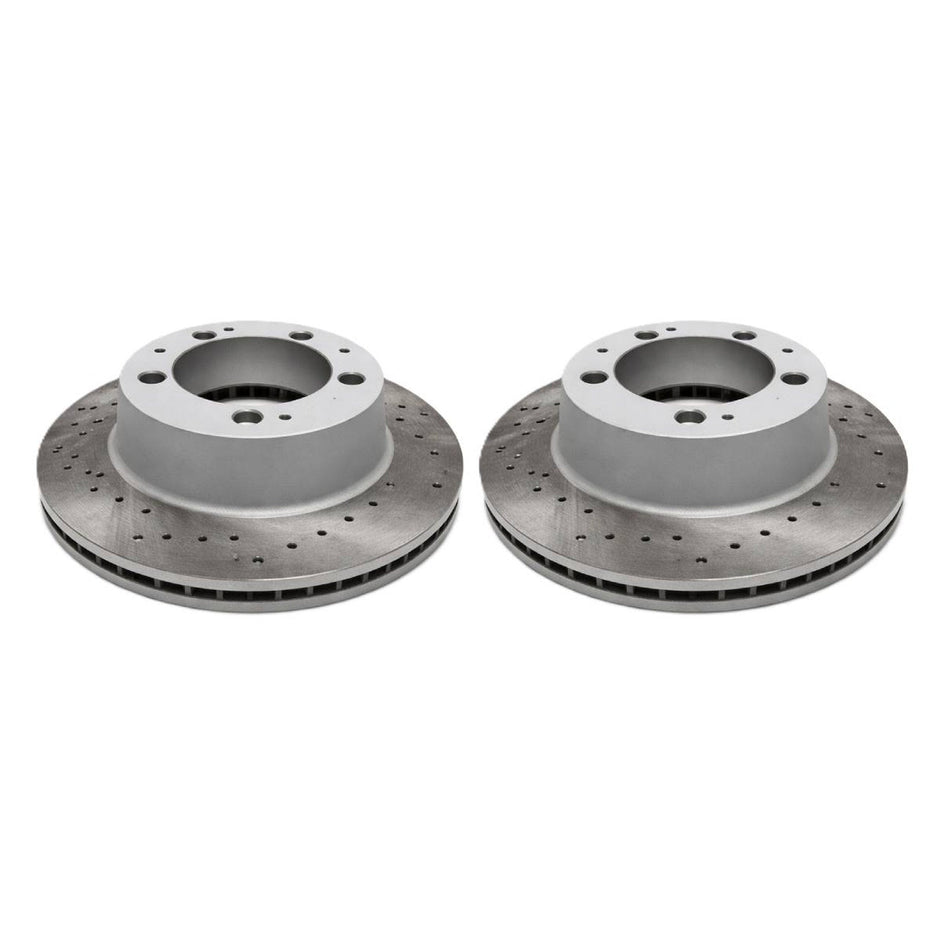 Rear brake discs, drilled (pair). Porsche 944 Turbo / 928S4 / 928GTS
