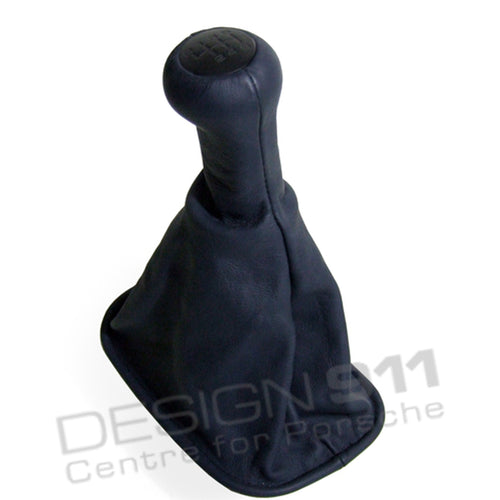 Gear knob leather BLACK. Porsche 944 from model year 1986