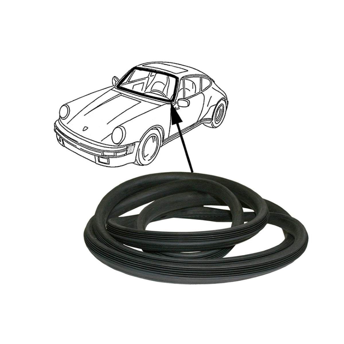 Gummidichtung Frontscheibe Porsche 911 / 964 – OEM