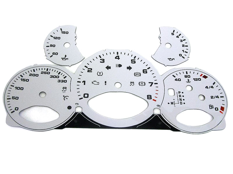 Dial Set, Silver. Porsche 997.2 PDK - km/h - 330 MPH