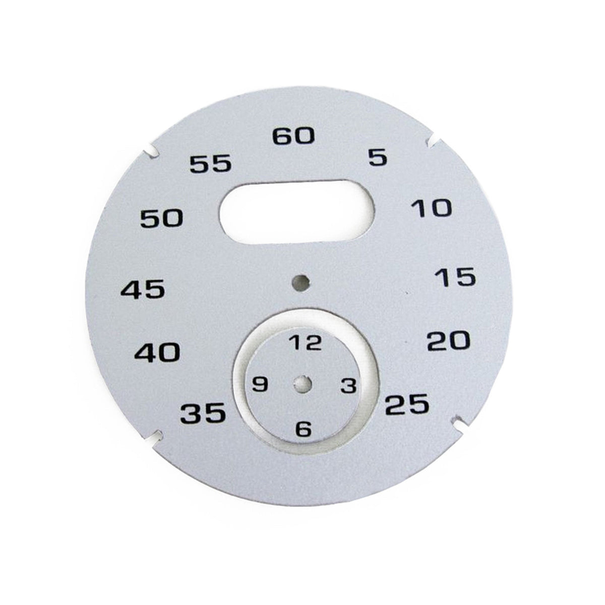Ziffernblatt des Sport-Chrono-Instruments, Silber. Porsche 997 / 991 / Boxster / Cayman / Panamera
