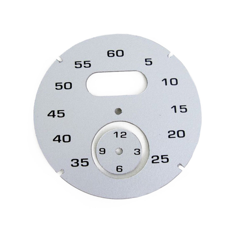 Dial for Sport Chrono Instrument, silver. Porsche 997 / 991 / Boxster / Cayman / Panamera