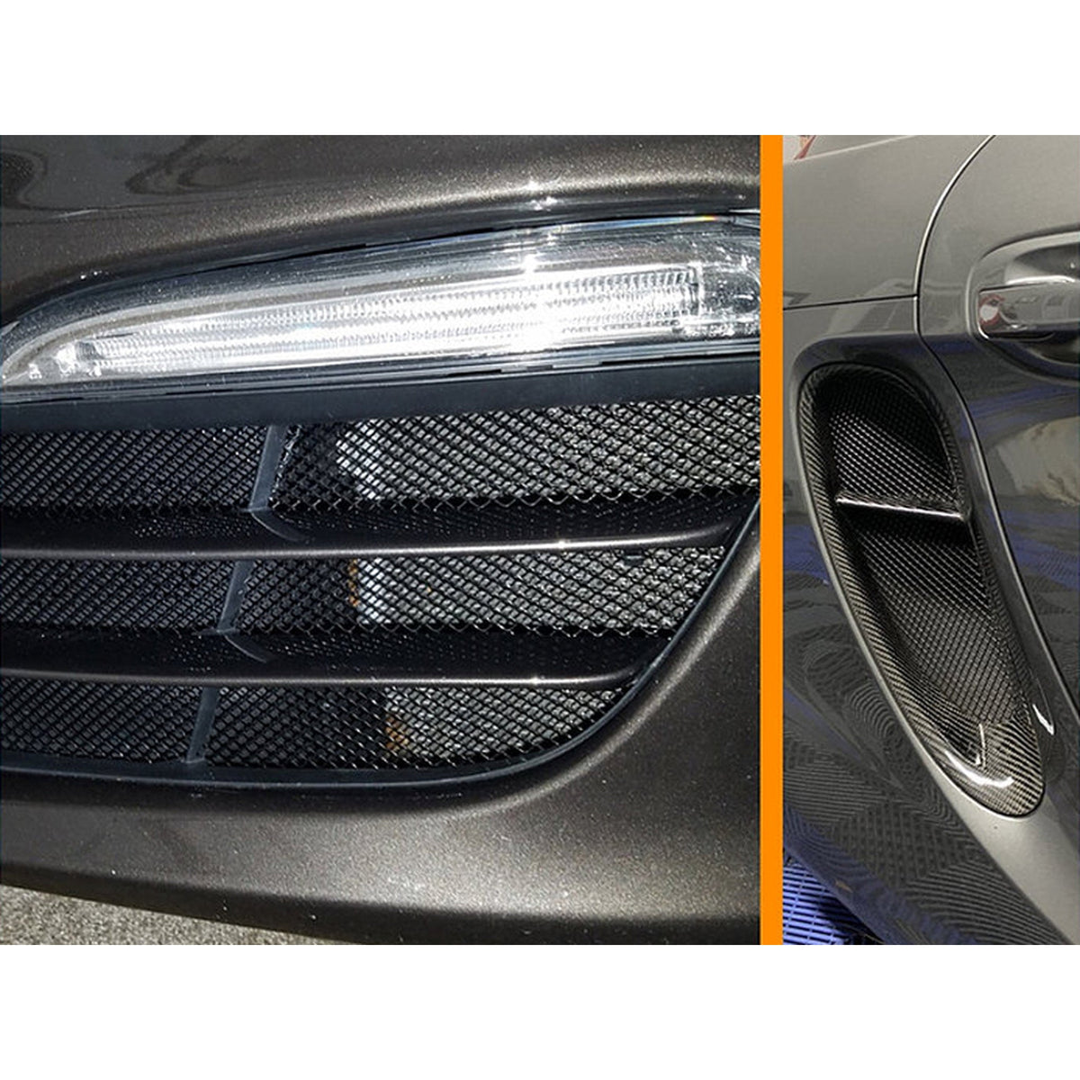 Kompletter Frontstoßstangen- und Seitenschlitz-Drahtgittersatz Porsche 981 Boxster – Porsche Boxster/Cayman