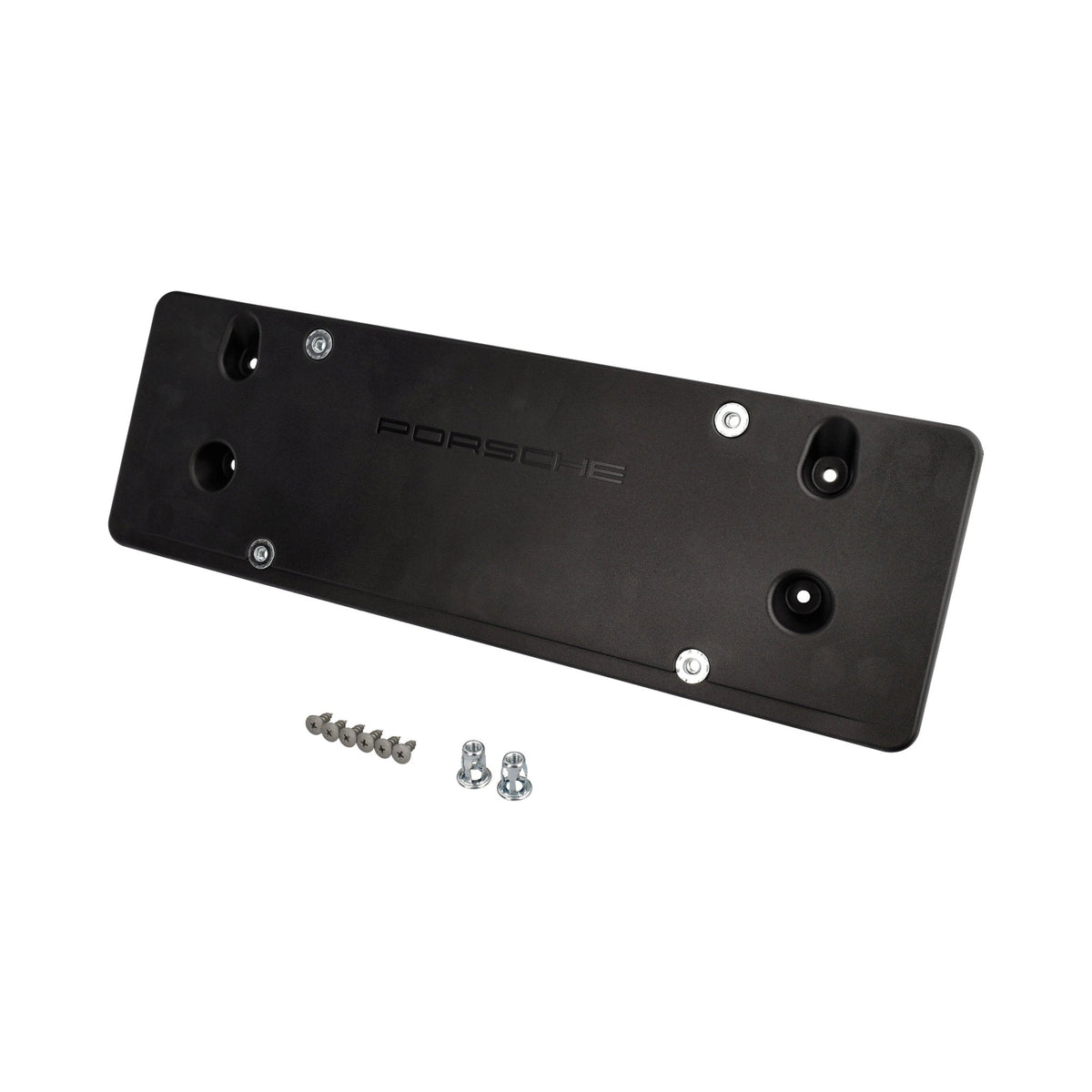 License Plate Holder Front, Matte Black – Porsche Original Part – Porsche 718 Boxster / Cayman