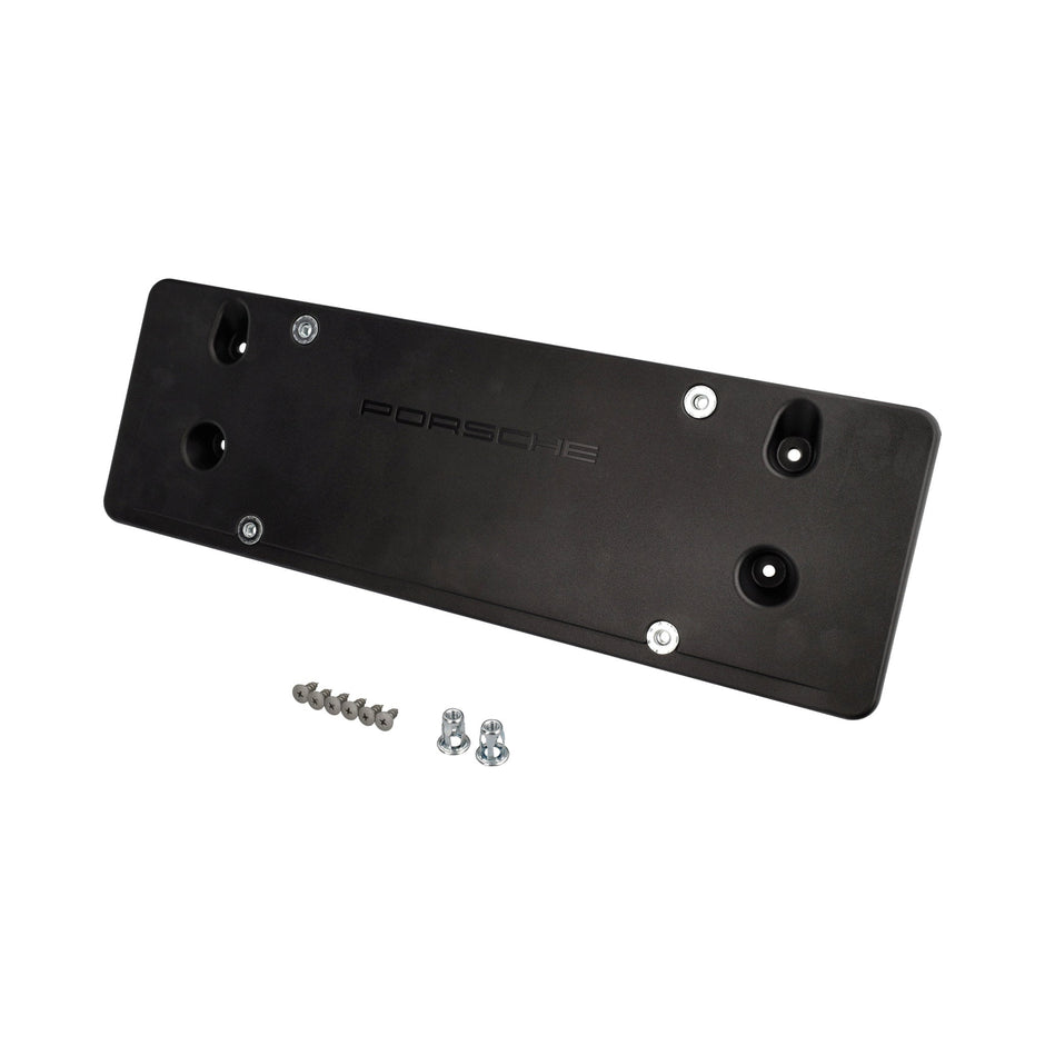 License Plate Holder Front, Matte Black – Porsche Original Part – Porsche 718 Boxster / Cayman