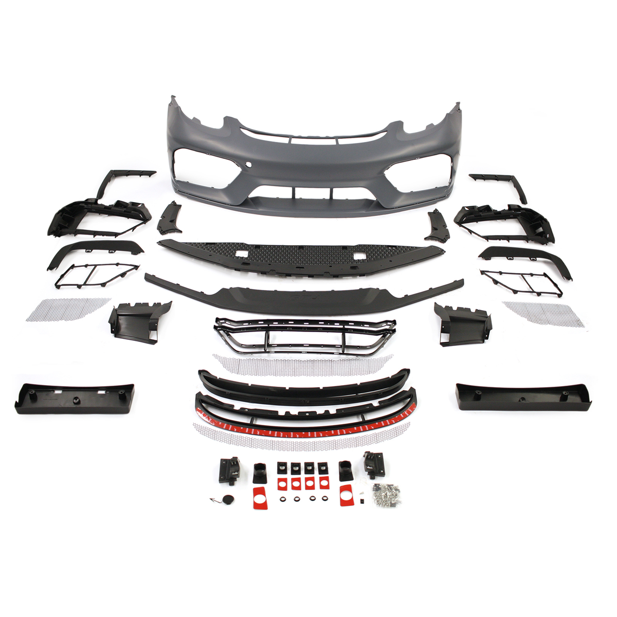 Front bumper kit without headlight cleaning system - Arctic Grey - Porsche 718 Boxster / Cayman