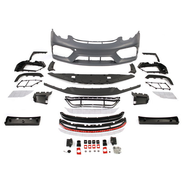 Front bumper kit without headlight cleaning system - Arctic Grey - Porsche 718 Boxster / Cayman
