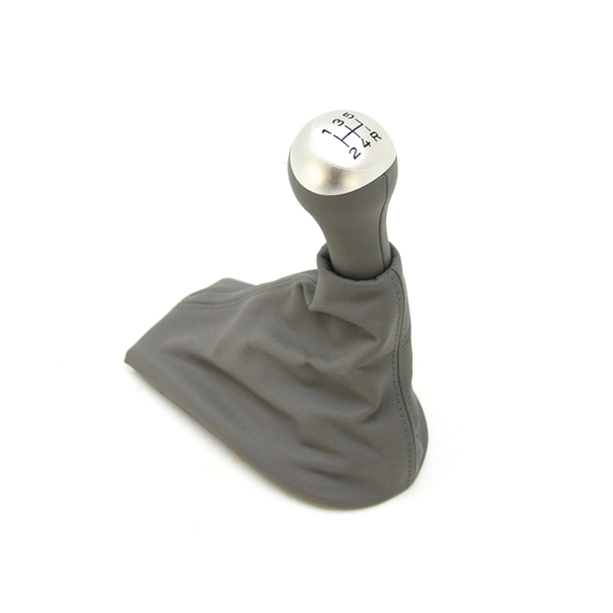 Gear lever leather in Graphite Grey with aluminium knob – Porsche Boxster/Cayman