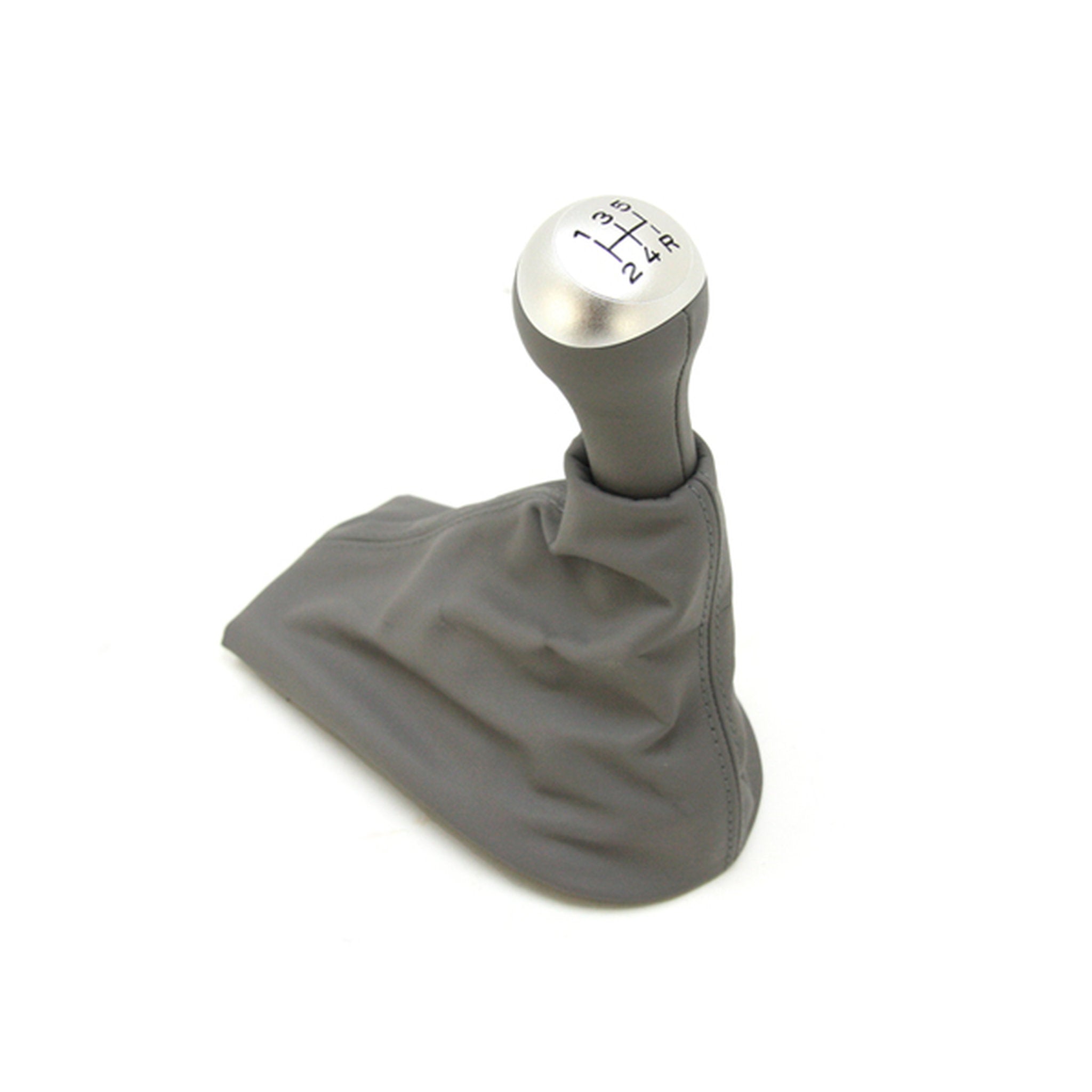 Gear lever leather in Graphite Grey with aluminium knob – Porsche Boxster/Cayman