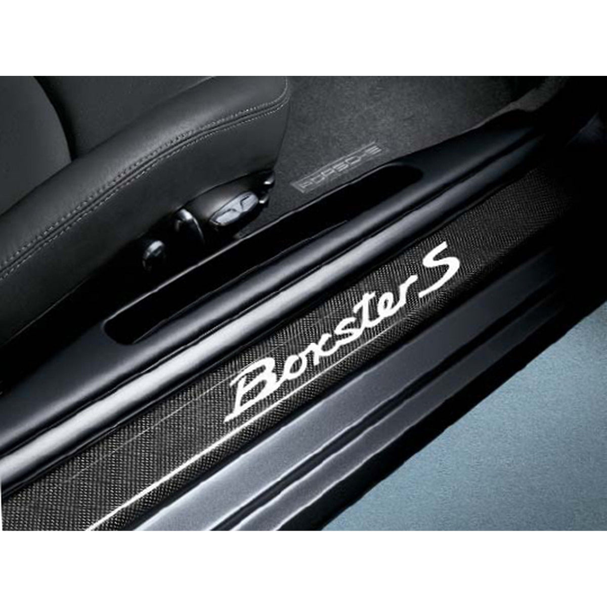 Seitenschwellerleisten in Carbon mit Logo – Porsche Boxster/Cayman