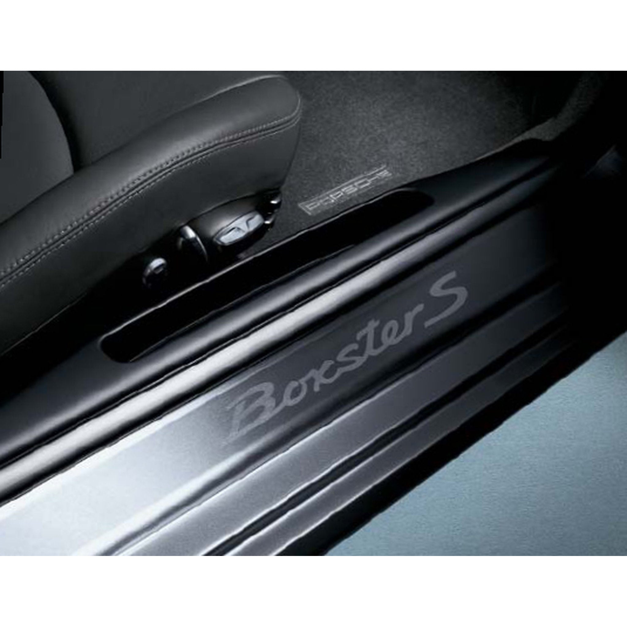 Seitenschwellerleisten in Edelstahl mit Logo – Porsche Boxster/Cayman