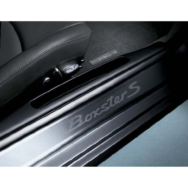 Seitenschwellerleisten in Edelstahl mit Logo – Porsche Boxster/Cayman