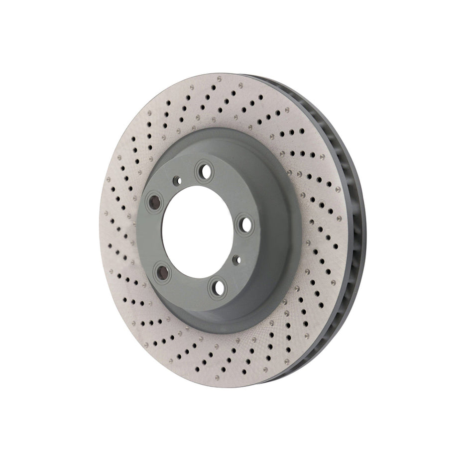 Front brake disc, drilled monoblock, 340 x 34 mm. Porsche 991 S 3.8 l (OE part number 99135140301/99135140401)