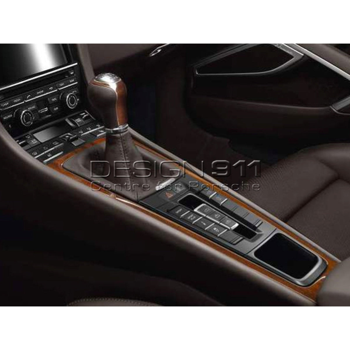 Porsche Originalteil – Mittelkonsolenabdeckung in MAHAGONI DUNKEL. Porsche 991 / 981 Boxster/Cayman / 718 Boxster/Cayman
