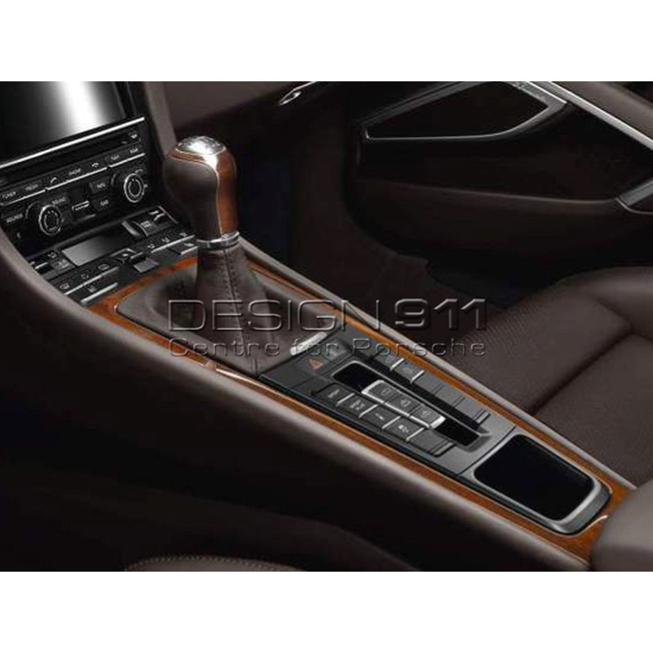 Porsche Originalteil – Mittelkonsolenabdeckung in MAHAGONI DUNKEL. Porsche 991 / 981 Boxster/Cayman / 718 Boxster/Cayman
