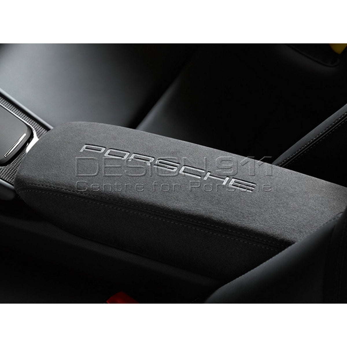 Deckel Ablagebox Mittelkonsole ALCANTARA SCHWARZ mit PORSCHE LOGO