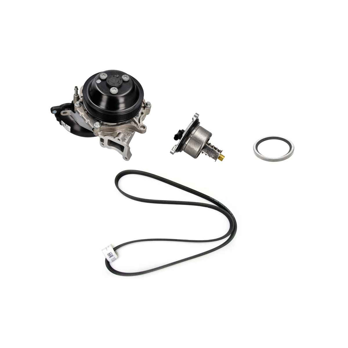 Wasserpumpe mit Gehäuse, Riemen und Thermostat-Satz. Porsche 991.1 Turbo / 991.2 Carrera 2S / 4S / 992.1 Carrera / 2S / 4S / Turbo